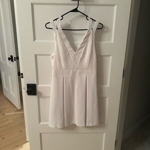 BCBGeneration White Mini Dress with Lace Detail